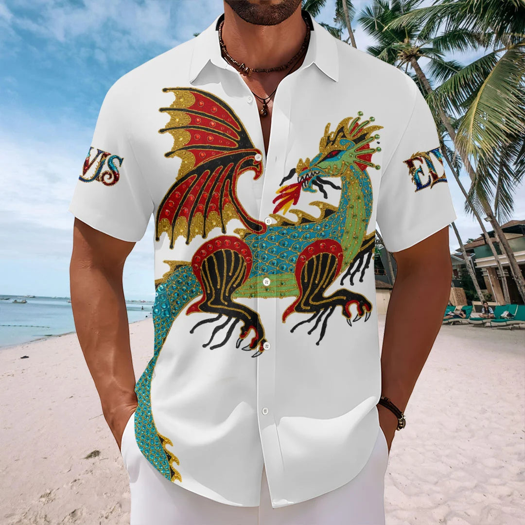Elvis Presley Short Sleeve Button-Down Shirt – HOATT20923