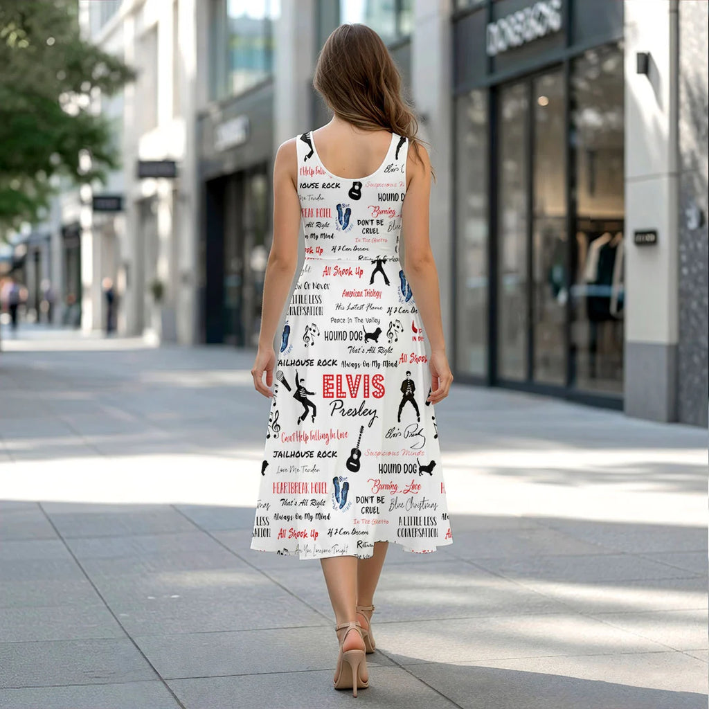 Elvis Presley Sleeveless Knee-Length Dress – HOATT20634
