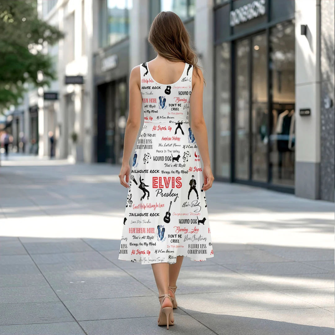 Elvis Presley Sleeveless Knee-Length Dress – HOATT20634
