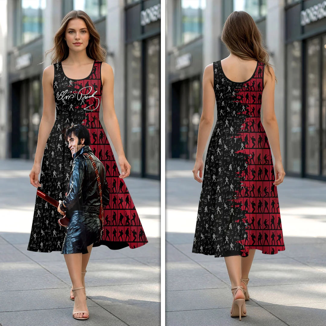 Elvis Presley Sleeveless Knee-Length Dress – HOATT20648