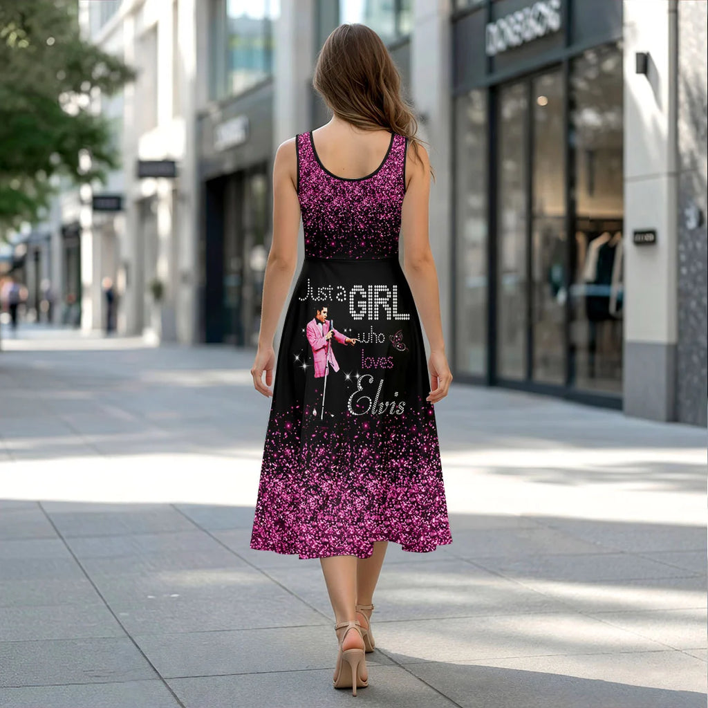 Elvis Presley Sleeveless Knee-Length Dress – HOATT20888