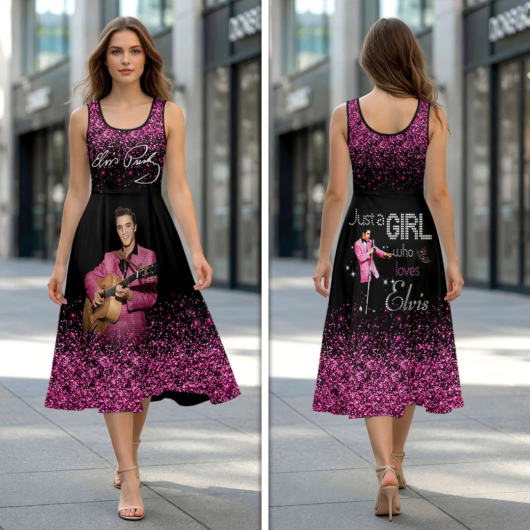 Elvis Presley Sleeveless Knee-Length Dress – HOATT20888