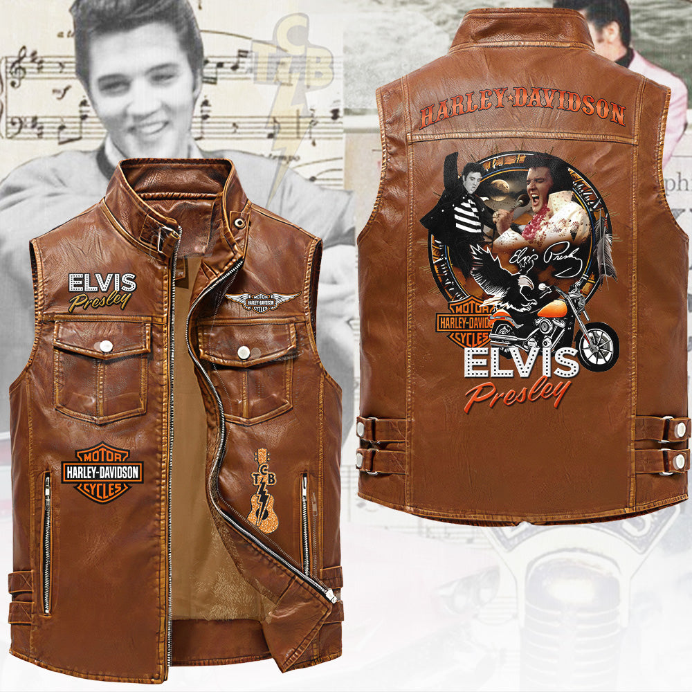 Elvis Presley Premium 2D Sleeveless Leather Vest – TANTN23335