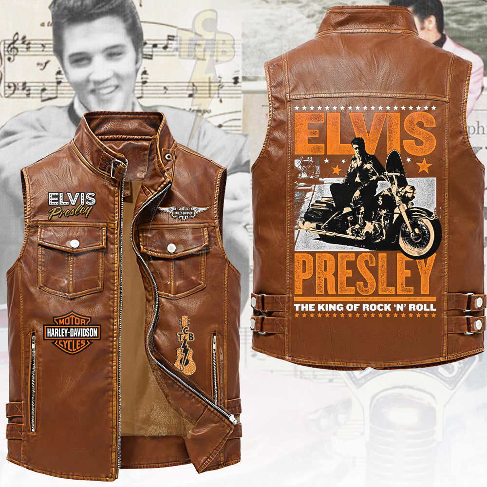 Elvis Presley Premium 2D Sleeveless Leather Vest – TANTN23336