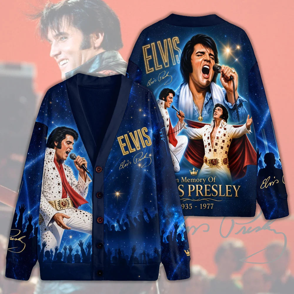 Elvis Presley Knitted V-neck Cardigan – TMTHU9121