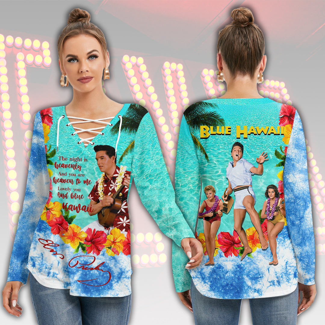 Elvis Presley Women's Long Sleeve Neckline Tie Sweatshirt – HOATT18269