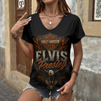 Elvis Presley 3D Women's V-Neck T-Shirt – TANTN24451