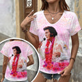 Elvis Presley 3D Women's V-Neck T-Shirt – HOATT17140