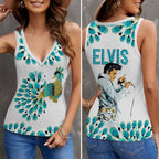 Elvis Presley Women V-Neck Ribbed Tank Top – VANDH3042
