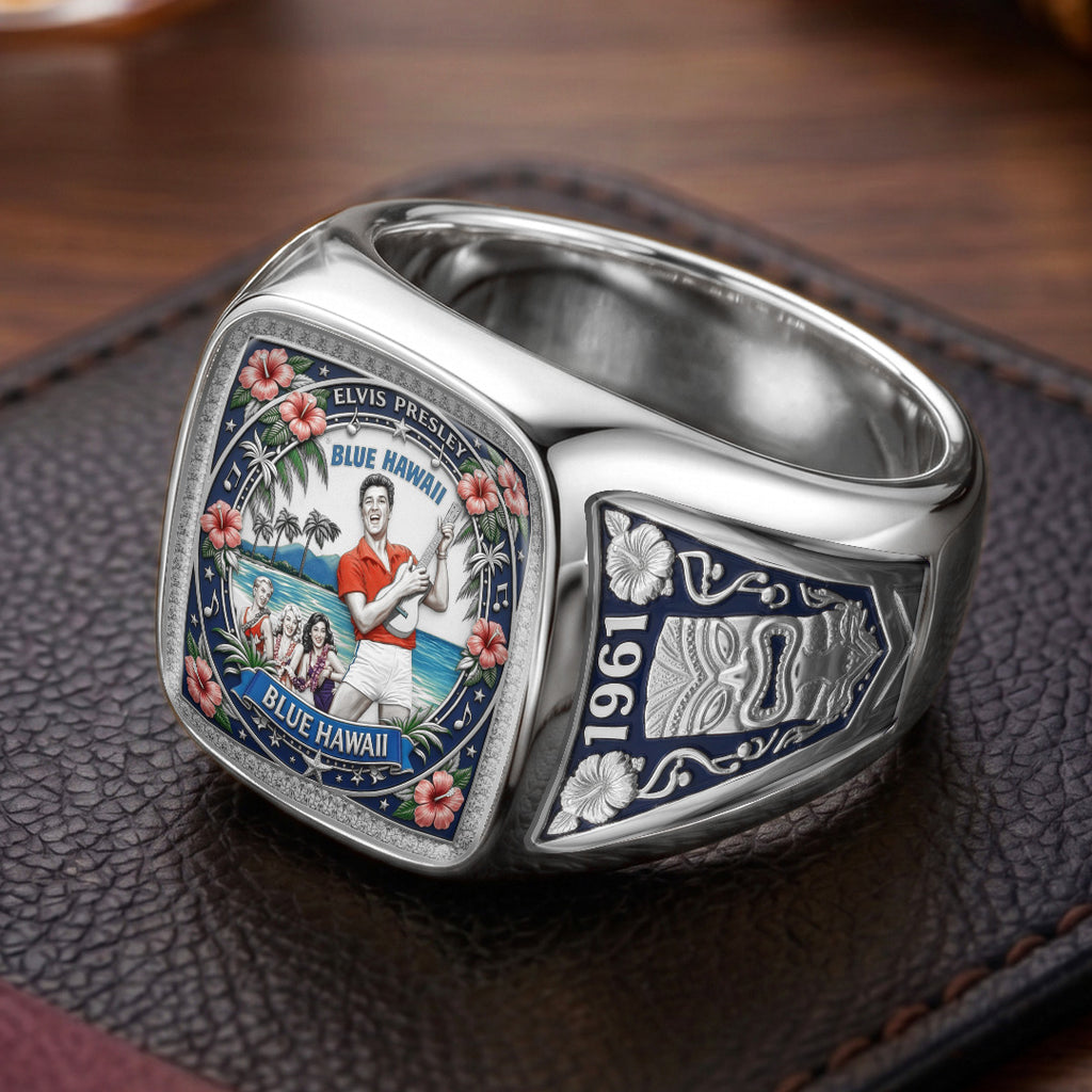 Elvis Presley 3D Engraved Ring – TMTHU7196