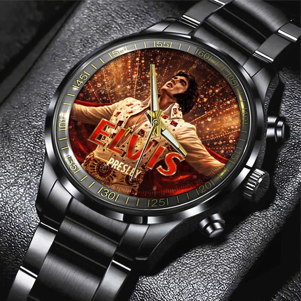 Elvis Presley Black Stainless Steel Watch – GNE5609