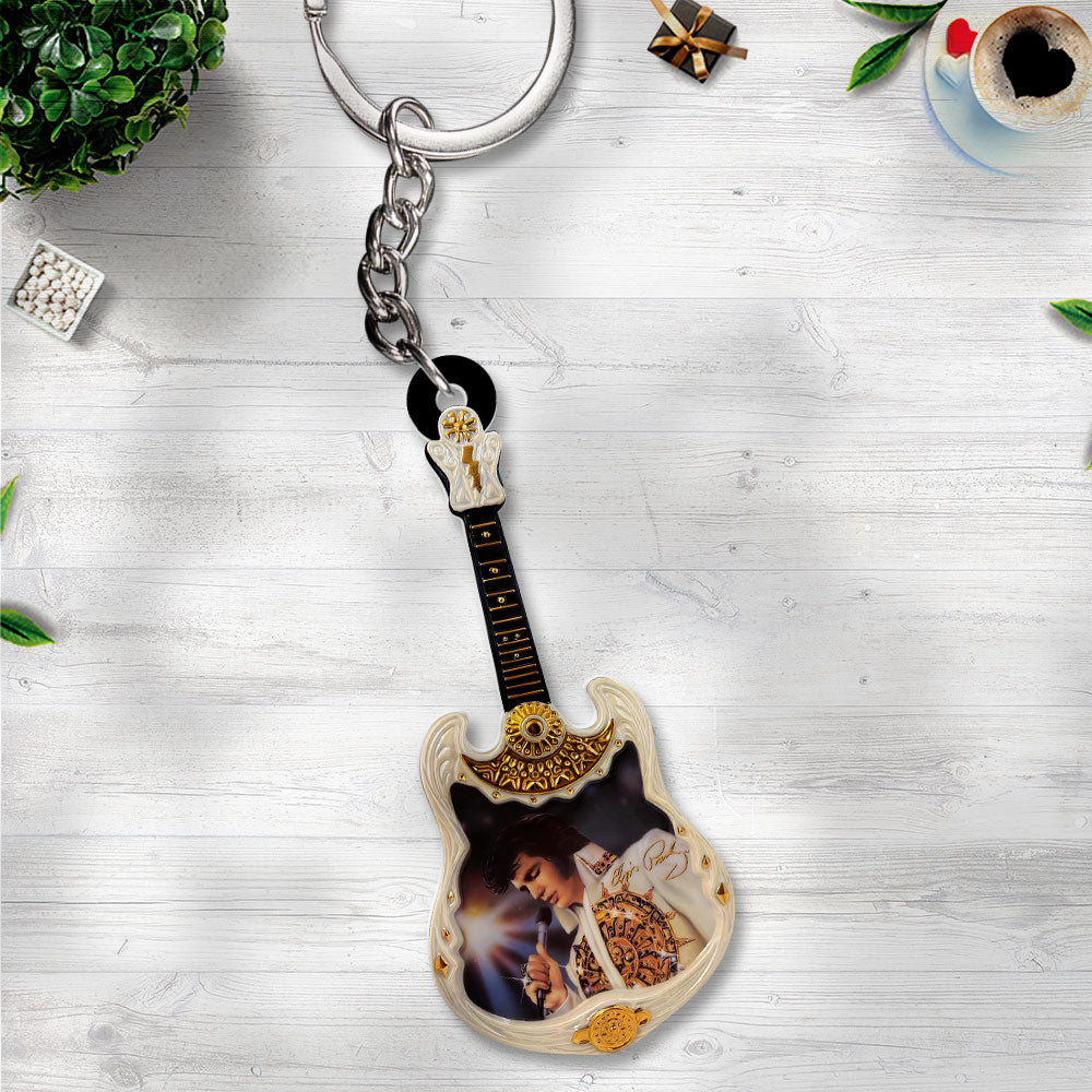 Elvis Presley Custom Shape 2-sided Keychain – GNE 3708