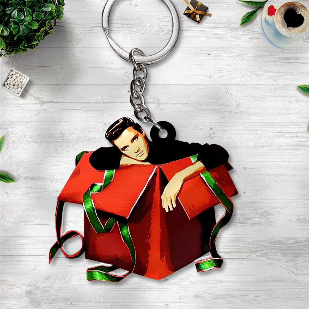 Elvis Presley Custom Shape 2-sided Keychain – GNE 3710