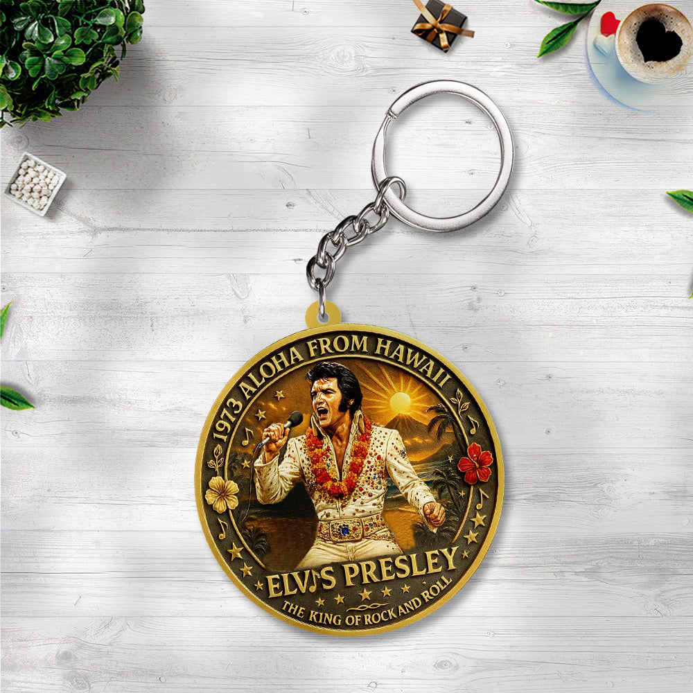 Elvis Presley Custom Shape 2-sided Keychain – TANTN 14217