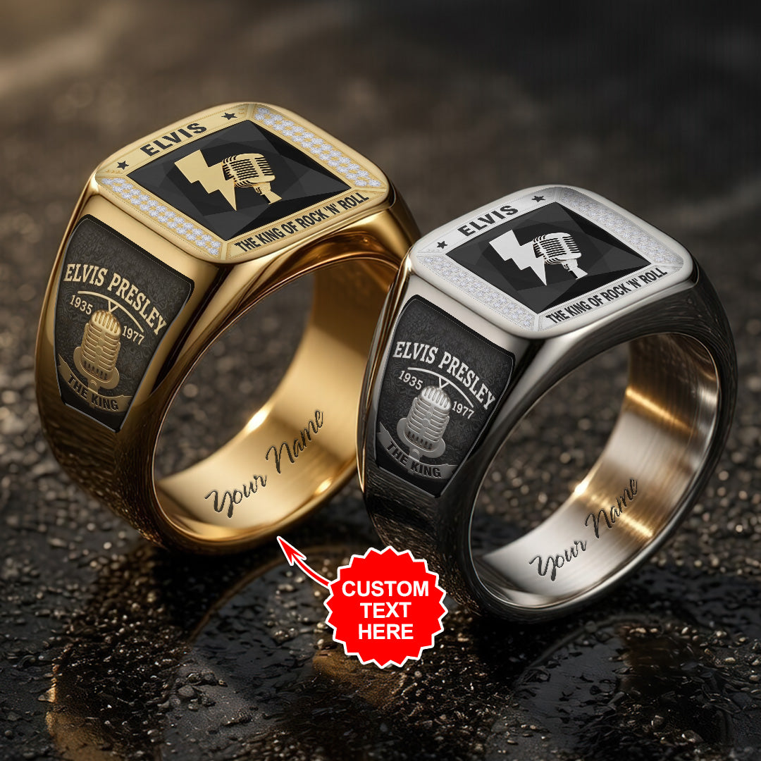 Personalized Elvis Presley 3D Engraved Ring – TANTN23171