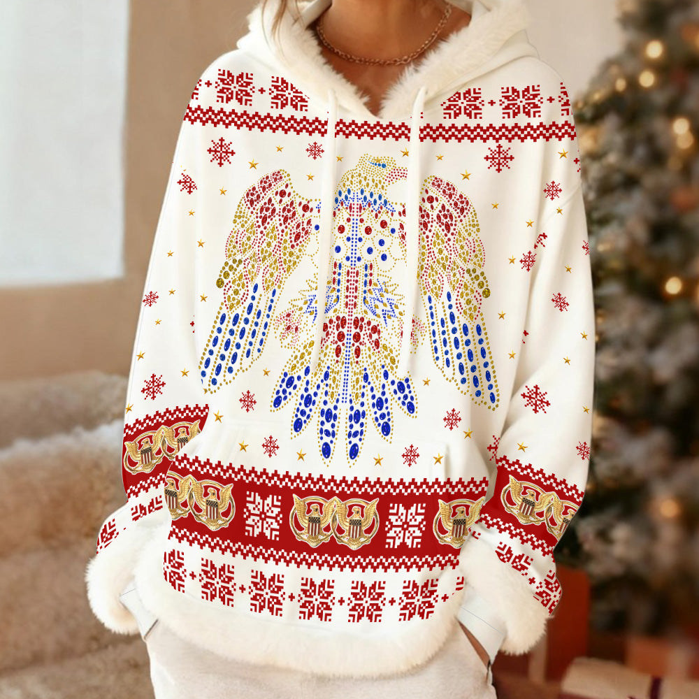 Elvis Presley 3D Women's Faux Fur Trim Fleece Hoodie – GNE4677