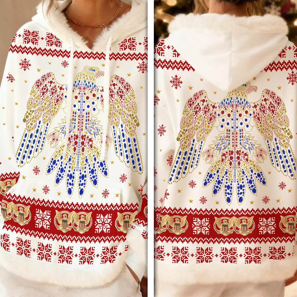 Elvis Presley 3D Women's Faux Fur Trim Fleece Hoodie – GNE4677