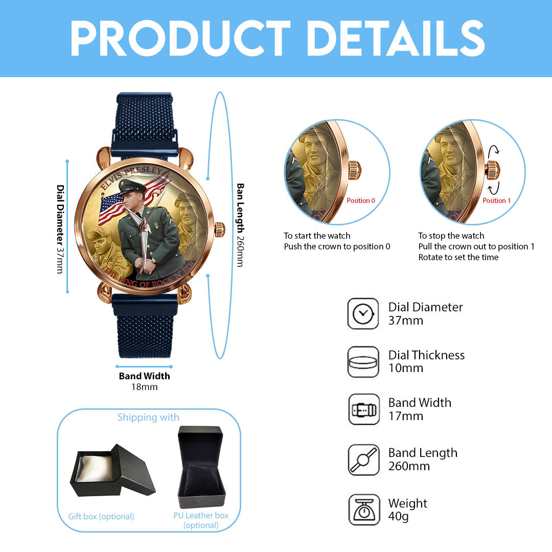 Elvis Presley Mesh Strap Quartz Watch – TMTHU3269
