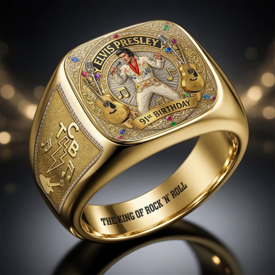 Elvis Presley 3D Engraved Ring – HOATT18467