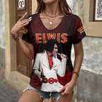 Elvis Presley 3D Women's V-Neck T-Shirt – HOATT17594