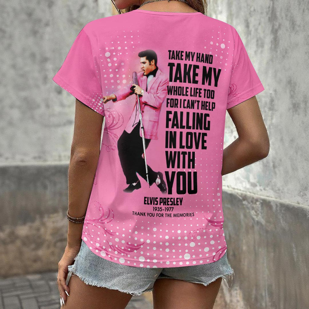 Elvis Presley 3D Women's V-Neck T-Shirt – HOATT17801