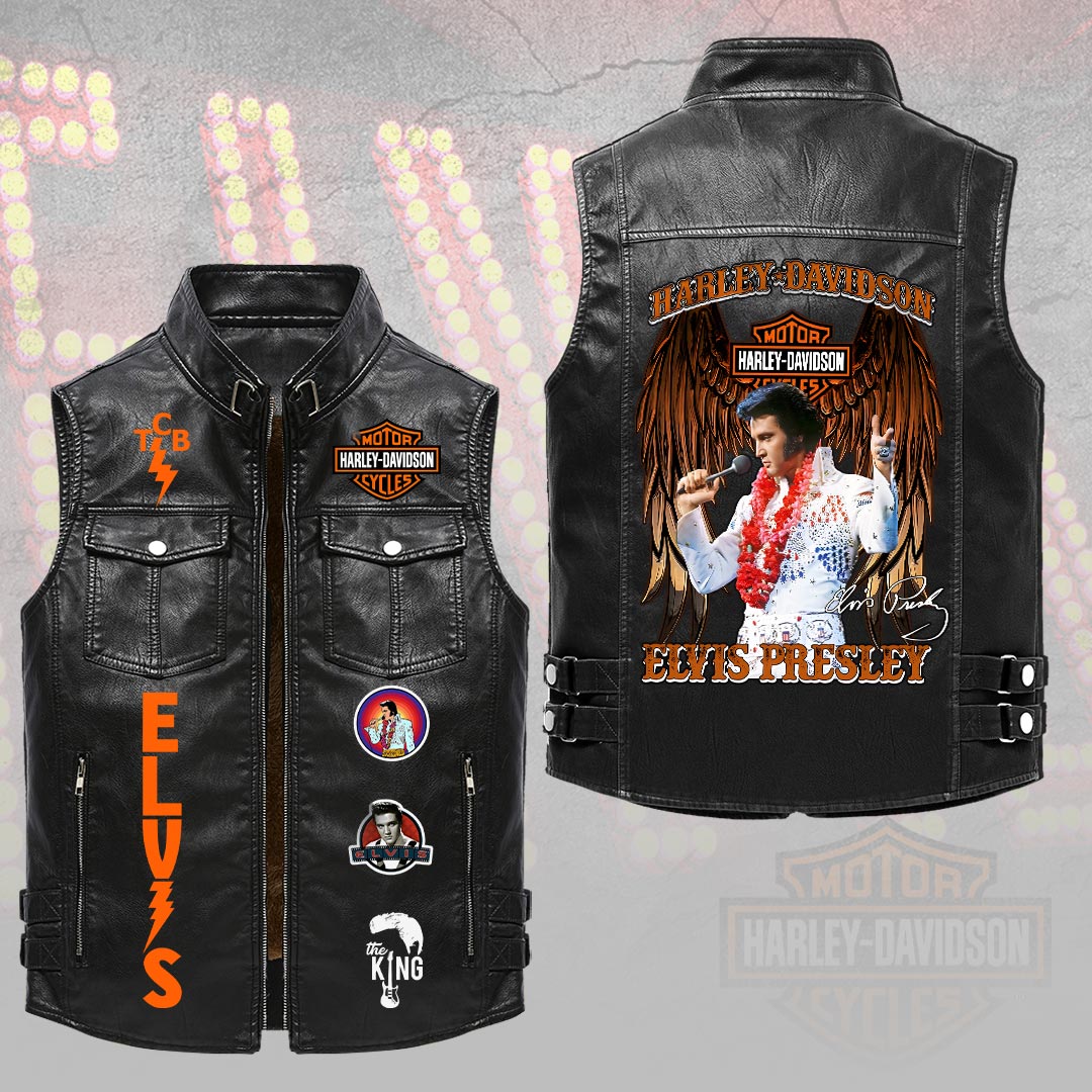Elvis Presley Premium 2D Sleeveless Leather Vest – HOATT18765