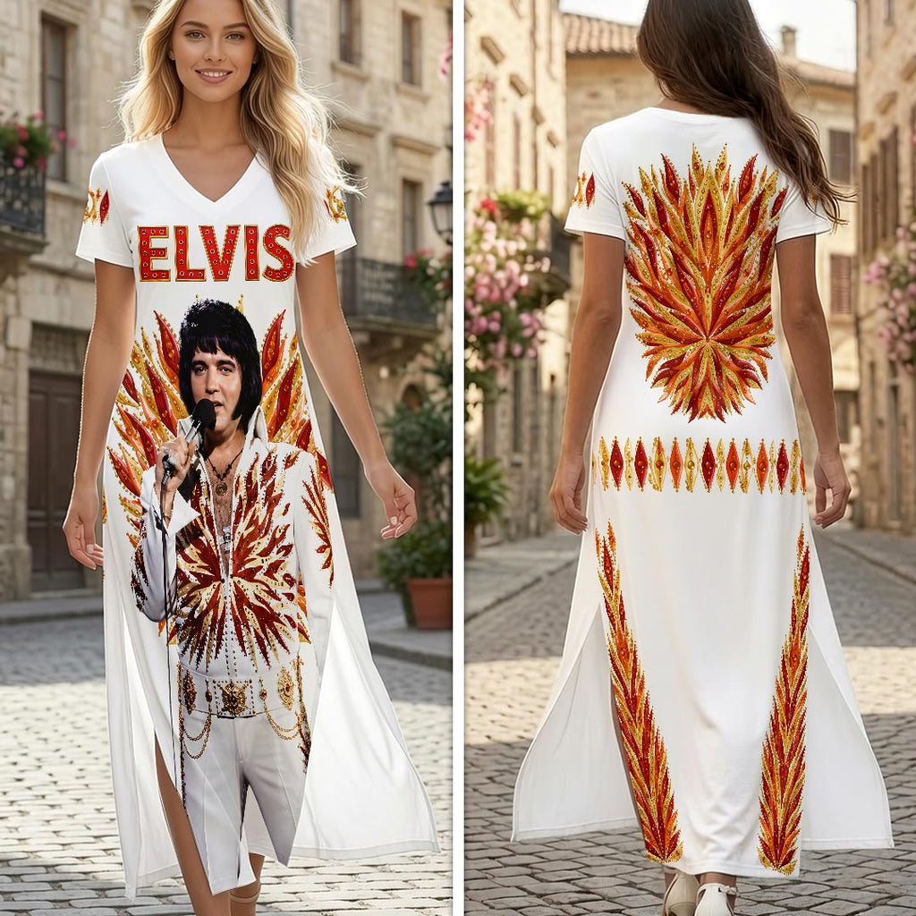 Elvis Presley Short Sleeve Maxi Dress – HOATT19428