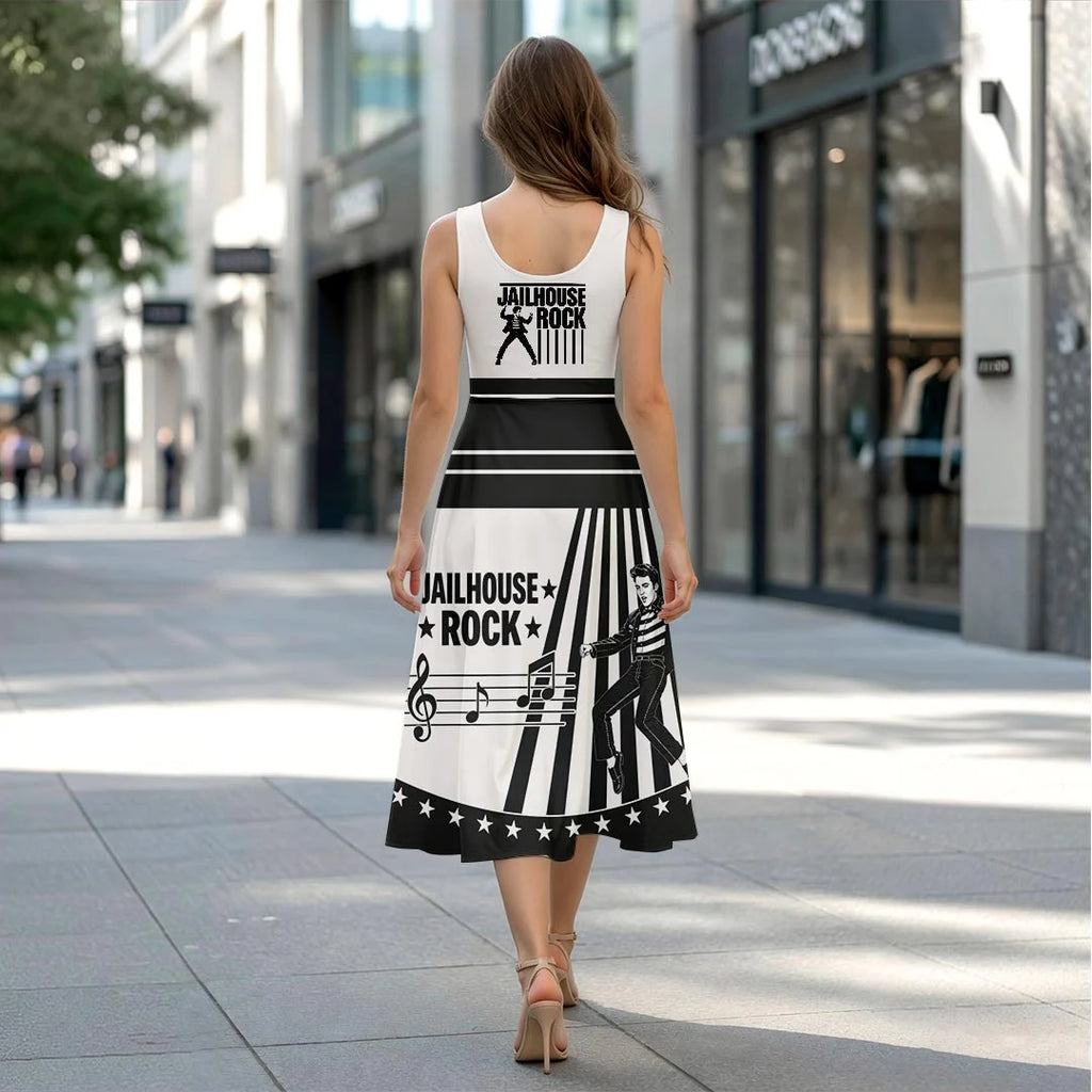 Elvis Presley Sleeveless Knee-Length Dress – HOATT20852