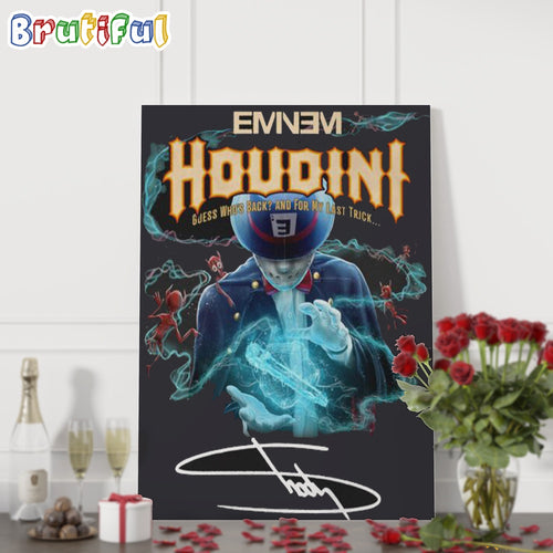 Eminem Houdini Guess Who’s Back For My Last Trick Signature Wall Art Poster Canvas