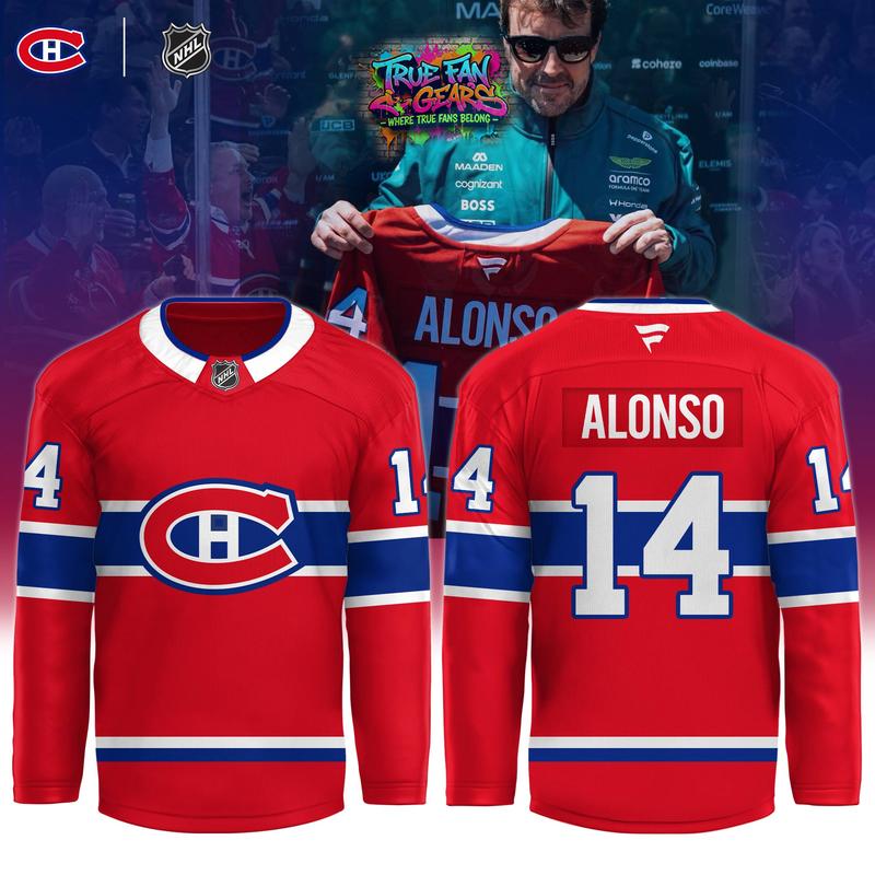 Fernando Alonso F1 x Montreal Canadiens 14 Hockey Jersey