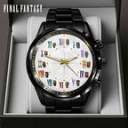 Final Fantasy Black Stainless Steel Watch - GNE7679