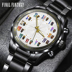 Final Fantasy Black Stainless Steel Watch - GNE7679