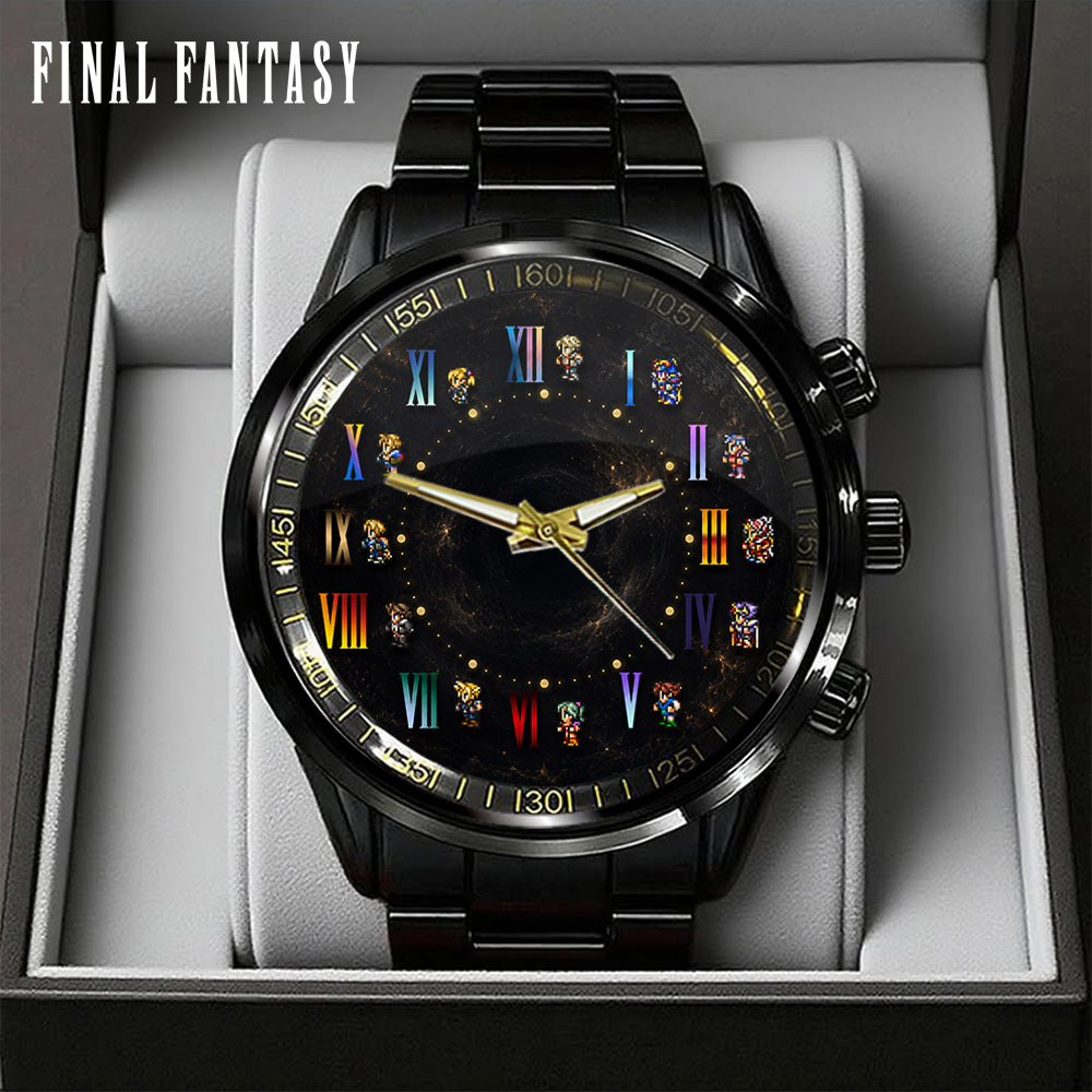 Final Fantasy Black Stainless Steel Watch - GNE7535