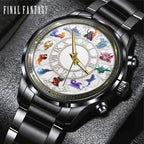 Final Fantasy Black Stainless Steel Watch - GNE8386