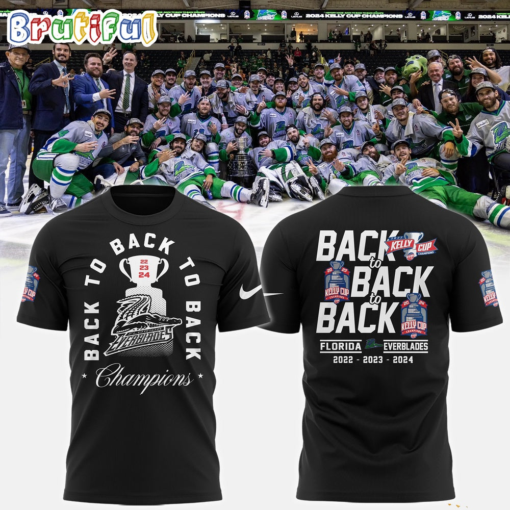 Florida Everblades 2024 Kelly Cup Champions Hoodie T-Shirt