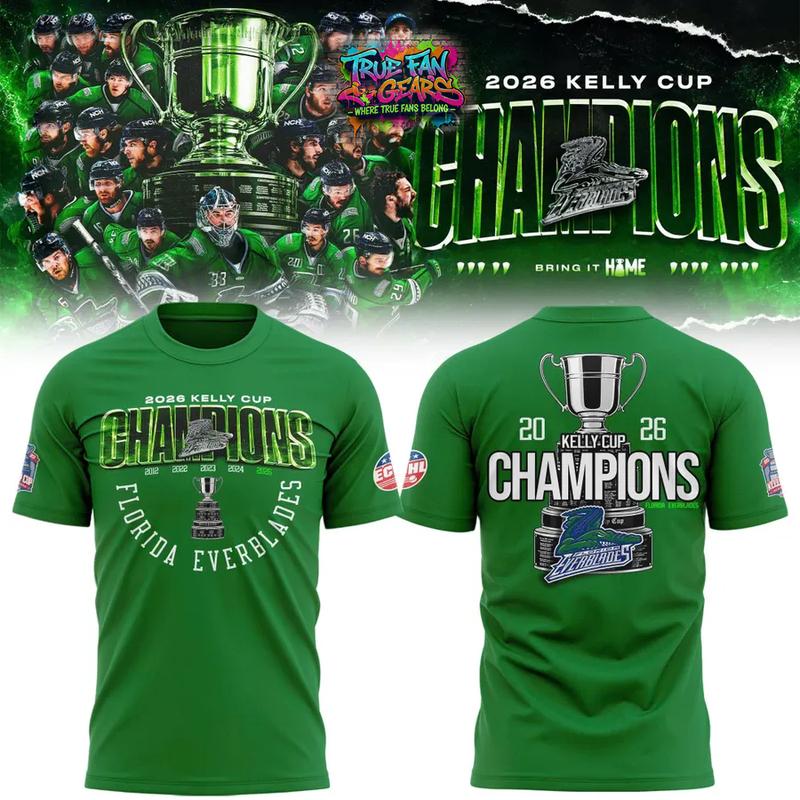 Florida Everblades 2026 Kelly Cup Champions Limited Edition Tee Shirt