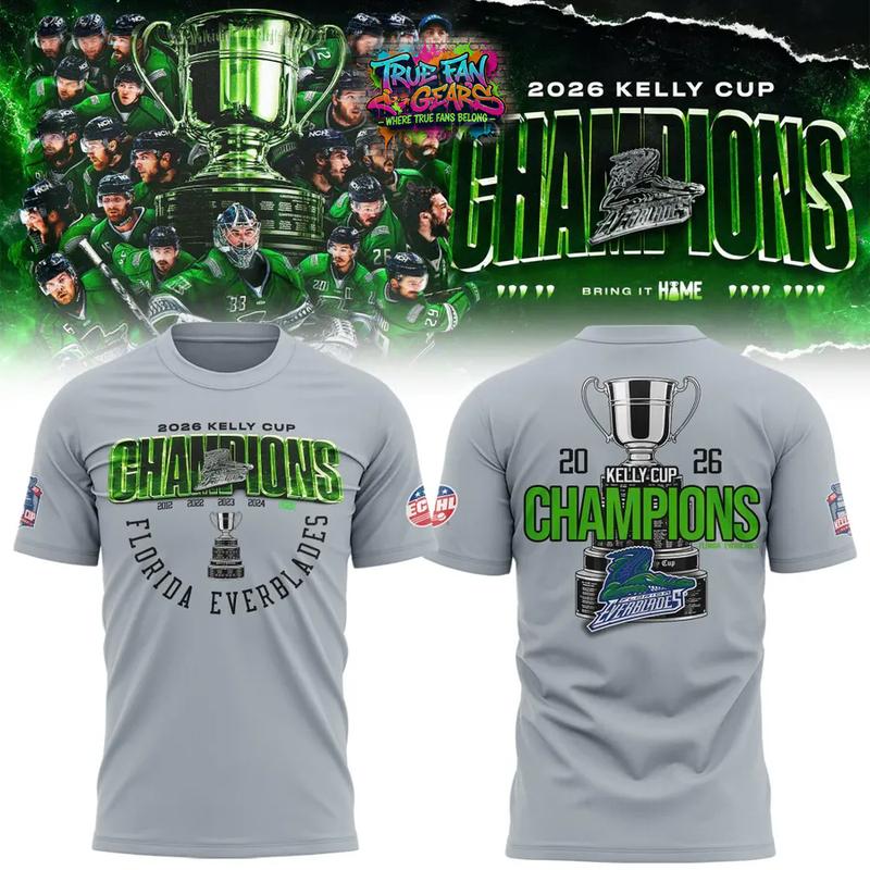 Florida Everblades 2026 Kelly Cup Champions Limited Edition Tee Shirt