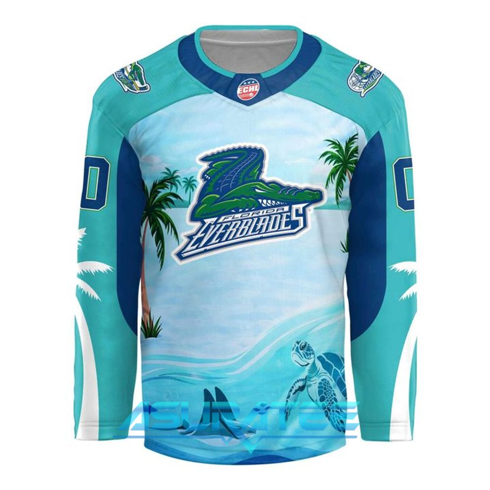 Florida Everblades 239 Away Custom Name Hockey Jersey