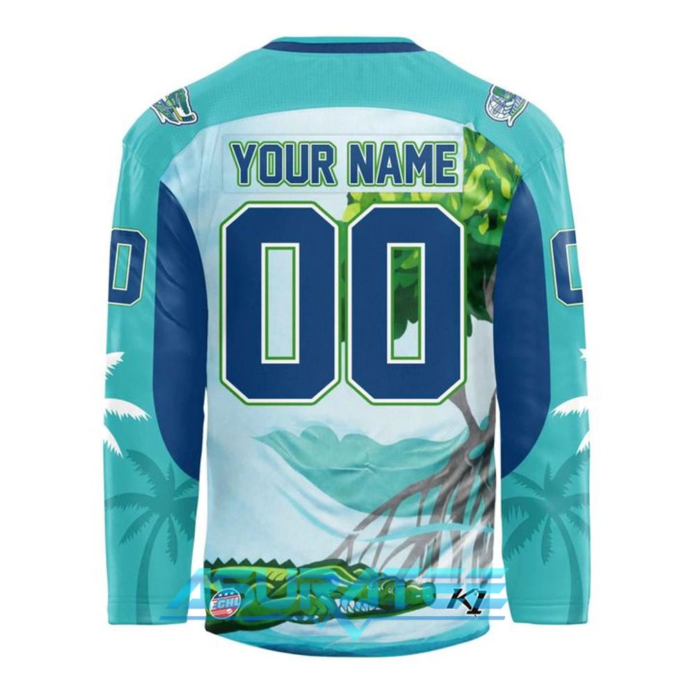 Florida Everblades 239 Away Custom Name Hockey Jersey