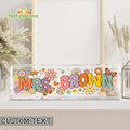 Flowers Personalized Teacher Name Plate Acrylic Plaque Desk Decor Back To School Gifts