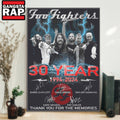 Foo Fighters 30 Years 1994-2024 Music Signature Fans Gift Poster Canvas Art