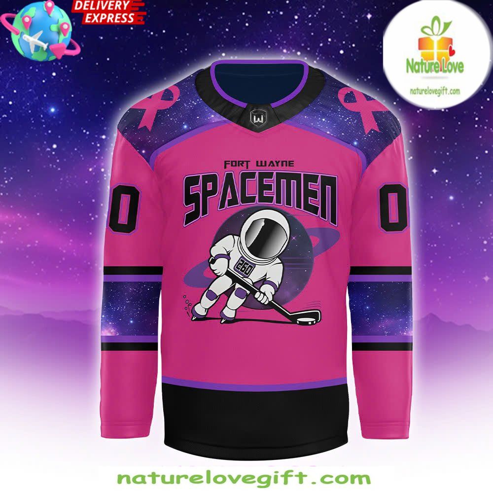 Breast Cancer Hockey Jersey Fort Wayne Spacemen Special Edition