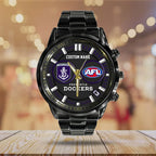 Personalized Fremantle Dockers Black Stainless Steel Watch - TANTN24914