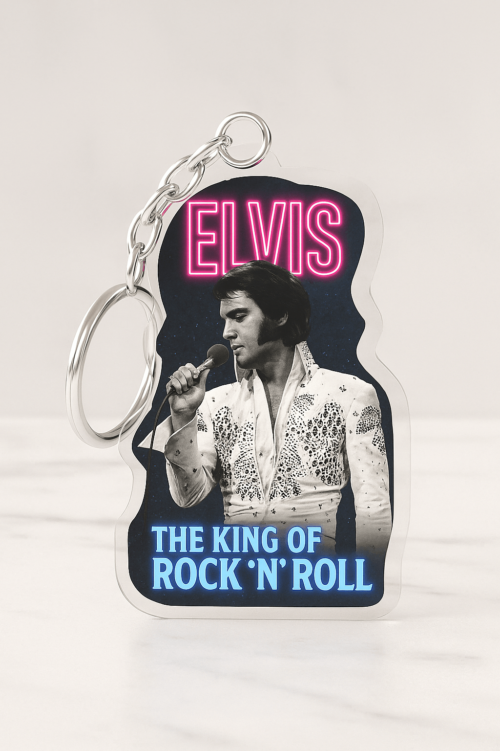 Elvis Presley Custom Shape 1-sided Keychain – GNE 3496