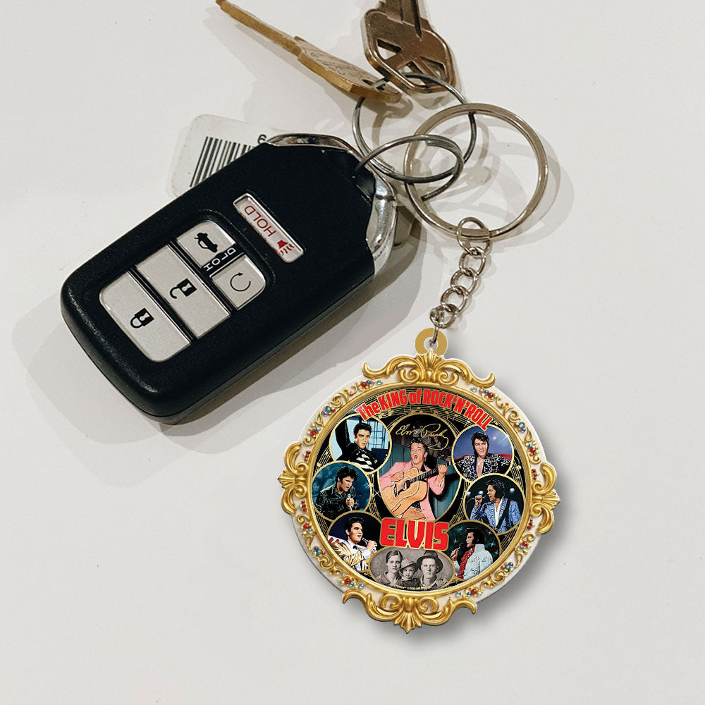 Elvis Presley Custom Shape 2-sided Keychain – GNENEW820