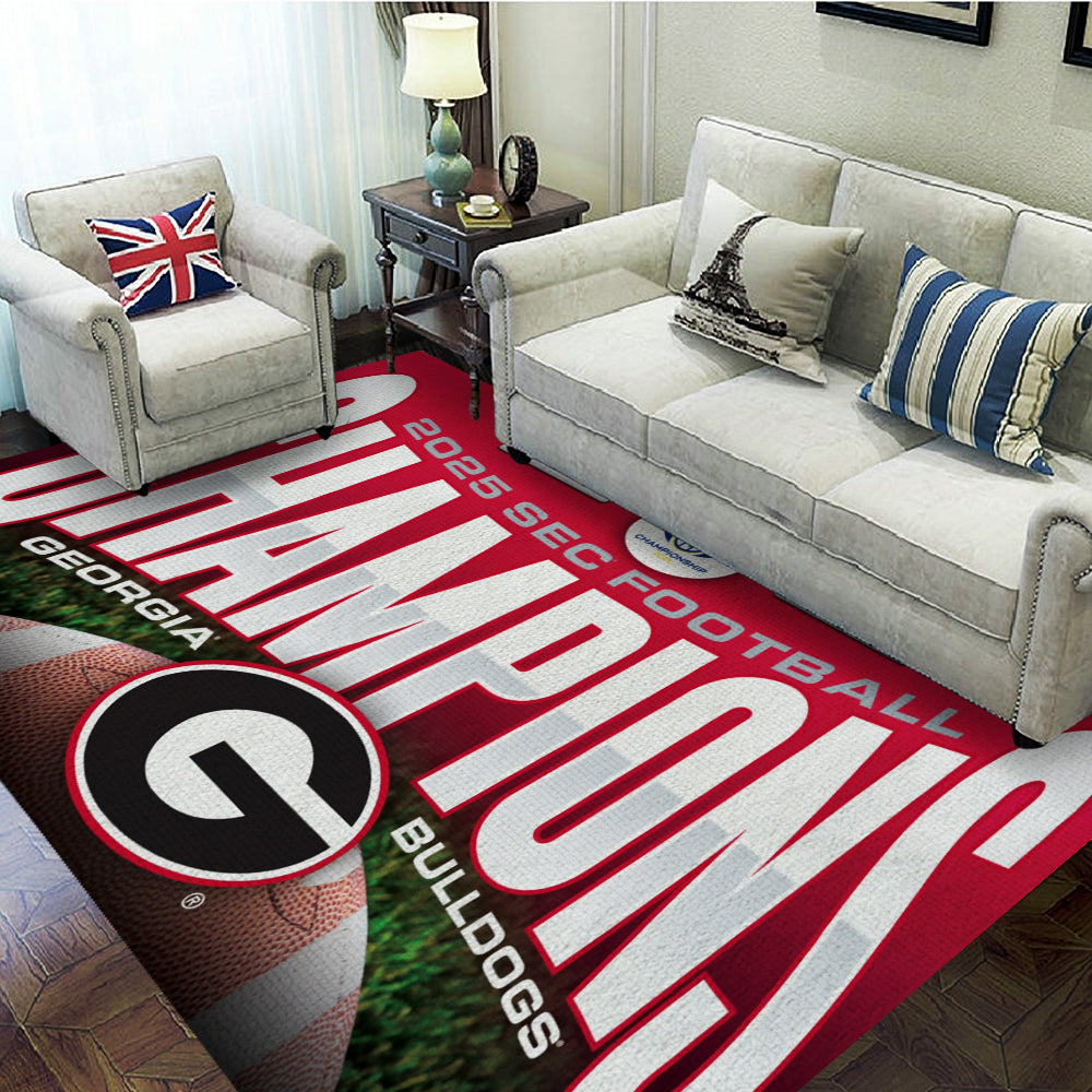 Georgia Bulldogs Football 2025 SEC Champions Rectangular Rug – MAITM14090
