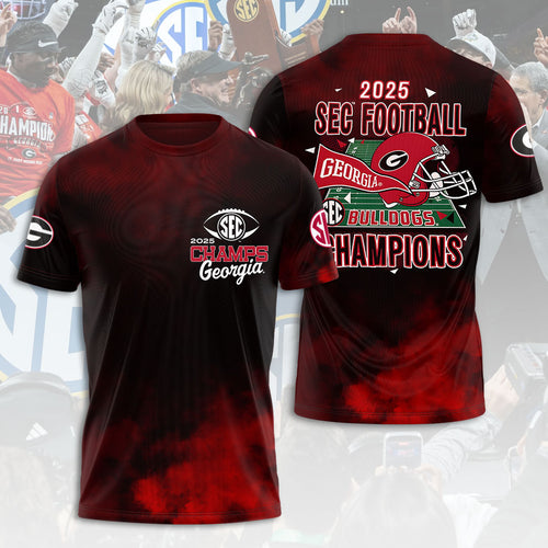 Georgia Bulldogs Football 2025 SEC Champions 3D Apparel – HOATT14986