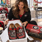 Georgia Bulldogs NCAA 3D Embossed Suede Clogs
