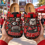 Georgia Bulldogs NCAA 3D Embossed Suede Clogs