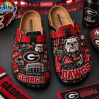 Georgia Bulldogs NCAA 3D Embossed Suede Clogs